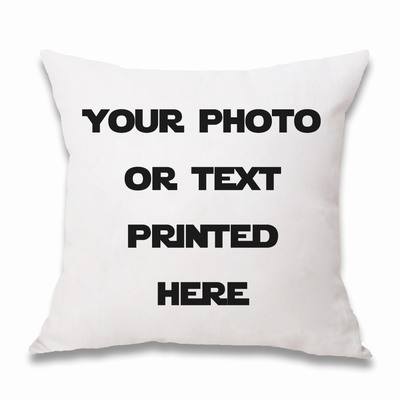 Customizable Image Large Cotton Canvas Pillow Photo Text Gift