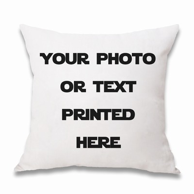 Customizable Image Large Cotton Fabric Pillow Photo Text Gift