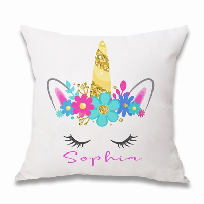 Customized Unicorn Name Canvas Pillowcase Fashion Gift