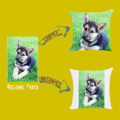 Personalised Cotton Canvas Pillow Cover With Dog Photo Cute Gift