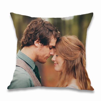Perfect Photo Gift Custom Cotton Decor Pillow Cover 16x16 In