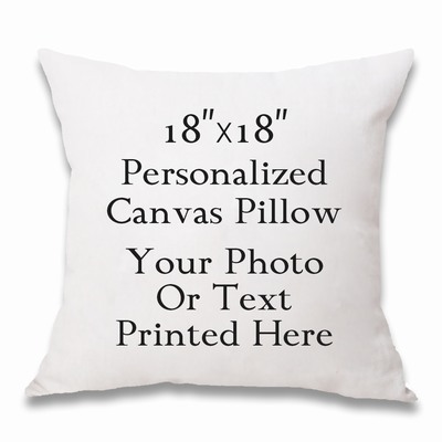 Custom Cotton Photo Pillow Decorative Personalized Gift 18x18 In