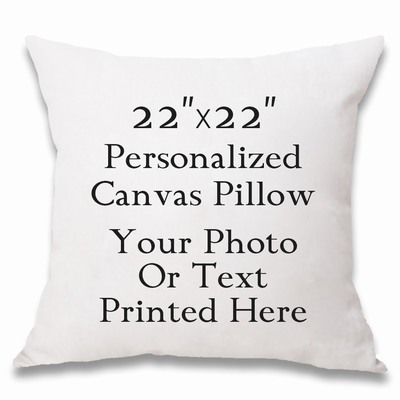 Personalised Square Canvas Pillow With Any Picture 22X22 In