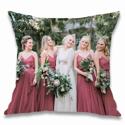 Personalised Square Cotton Pillow With Any Picture 22X22 In