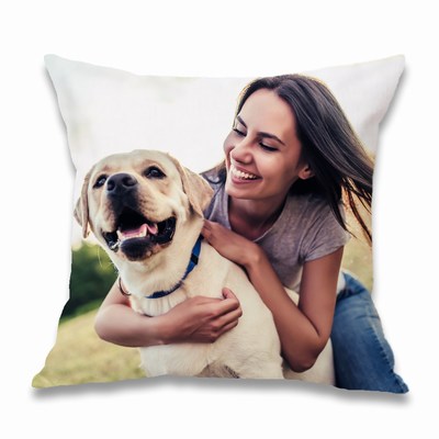 Two Sided Photo Cotton Pillow Custom Square Throw Pillow