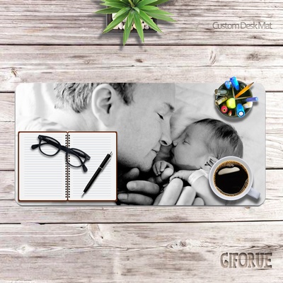 Custom-Made Father Gift Cute Laptop Mat With Your Own Photo