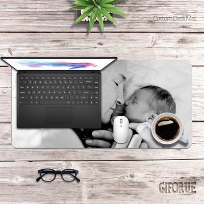 Custom-Made Father Gift Cute Laptop Mat With Your Own Photo