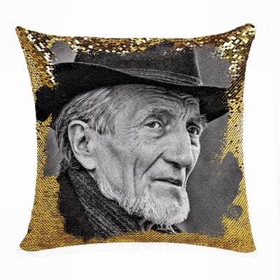 Attractive Personalized Old Men Gift Image Flip Sequin Pillow