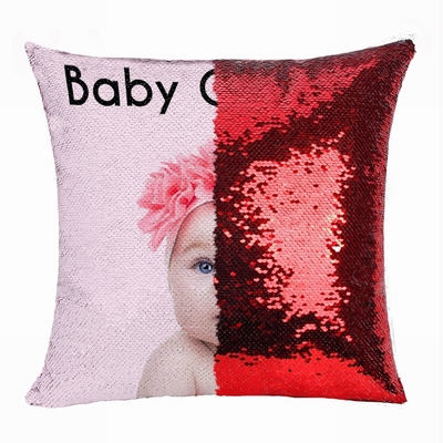 Clever Sequin Pillow Personalized Photo Gift Baby Girl