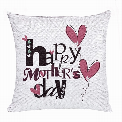 Creative Mother Day Gift Personalised Picture Sequin Cushion Cover