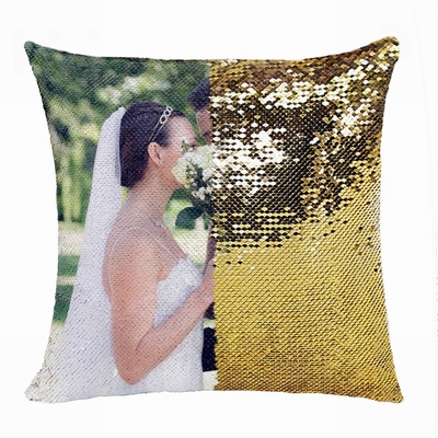 Fashionable Sequin Cushion Cover Personalised Picture Gift Wedding