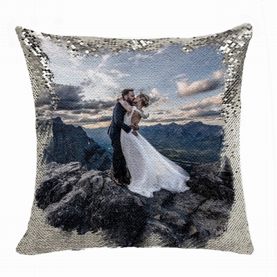 Funny Personalized Flip Sequin Pillow Marriage Anniversary Gift