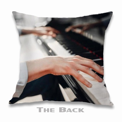 Handmade Double Sided Sequin Pillow Personalised Image Gift Pianist