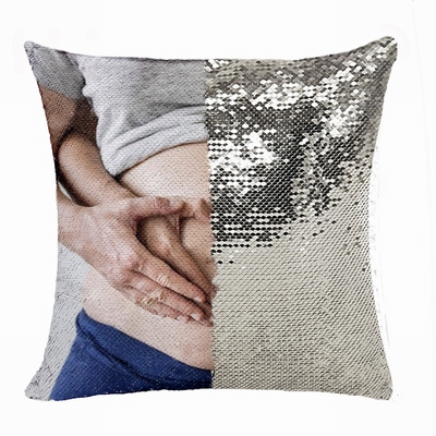 Handmade Gift Personalized Name Flip Sequin Pillow Expecting Mother