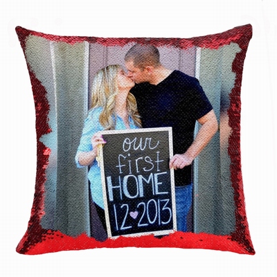 Perfect Gift Personalized Image Flip Sequin Pillow House Warming