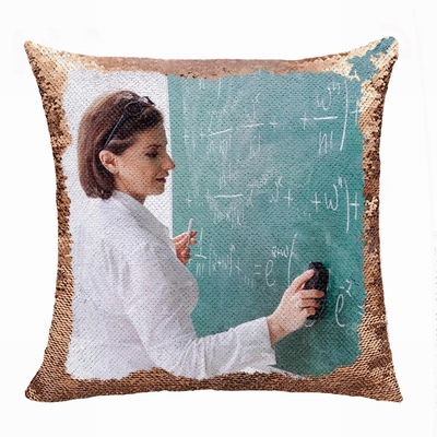Perfect Gift Personalized Photo Flip Sequin Pillow Teacher
