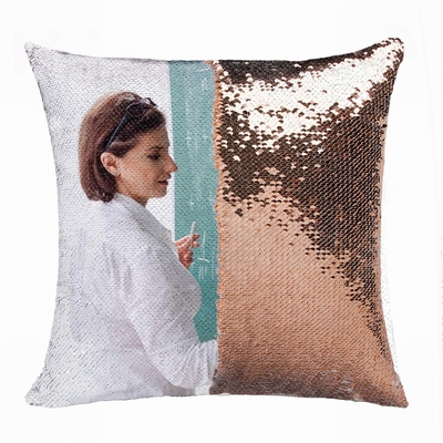 Perfect Gift Personalized Photo Flip Sequin Pillow Teacher