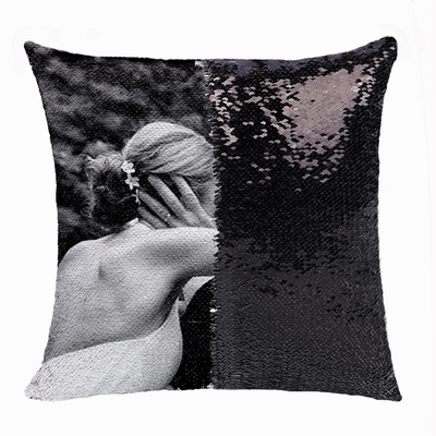 Personalised Grandpa Gift Uncommon Photo Reversible Sequin Pillow