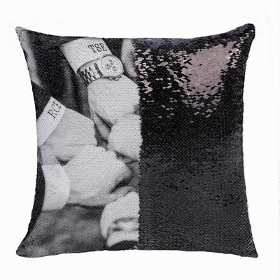 Personalised Photo Sequin Cushion Cover Cheap Partner Team Gift