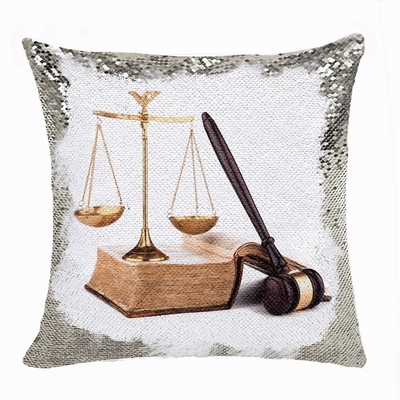 Personalised Picture Text Reversible Sequin Pillow Lawyer Gift