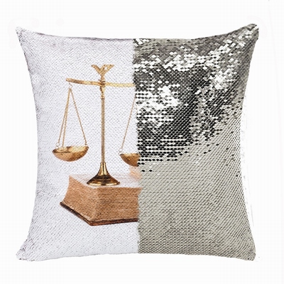 Personalised Picture Text Reversible Sequin Pillow Lawyer Gift