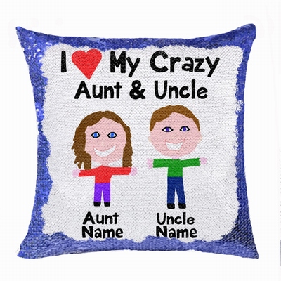 Personalised Picture Text Sequin Cushion Cover Unusual Uncle Gift