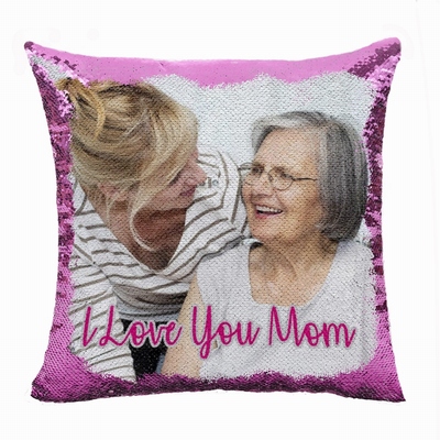 Personalized Gift Cool Image Sequin Magic Pillow For Mom