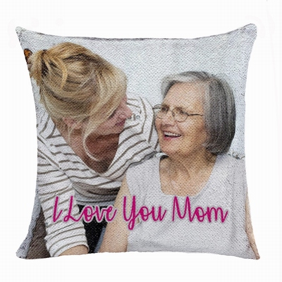 Personalized Gift Cool Image Sequin Magic Pillow For Mom