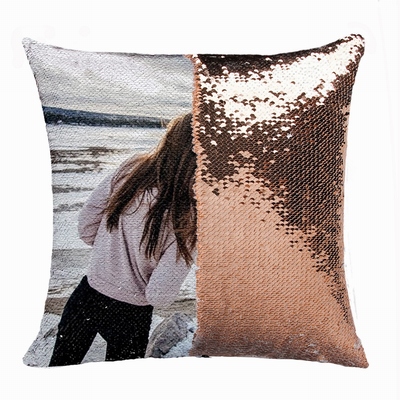 Personalized Gift Free Hide Image Text Flip Sequin Pillow Friends