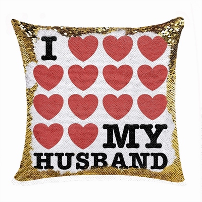 Uncommon Personalized Photo Sequin Pillow Love Husband Gift