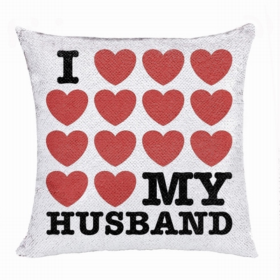 Uncommon Personalized Photo Sequin Pillow Love Husband Gift