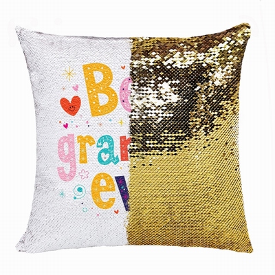 Unique Personalized Picture Text Sequin Pillow Grandma Gift