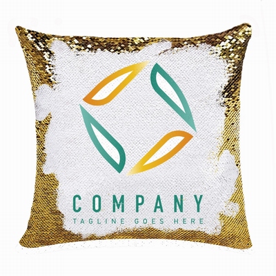 Unusual Personalized Sequin Pillow Compnay Logo Photo Text Gift