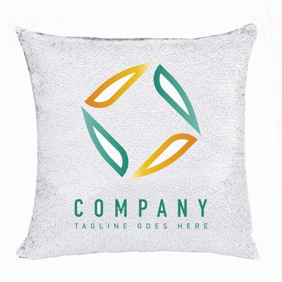 Unusual Personalized Sequin Pillow Compnay Logo Photo Text Gift