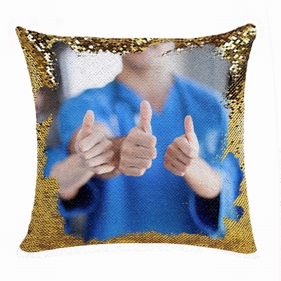 Wonderful Personalized Name Sequin Magic Pillow Nurse Gift