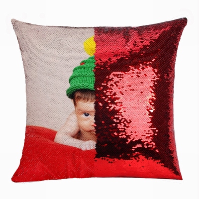 Christmas Handmade Baby Peronalized Gift Cute Photo Sequin Pillow