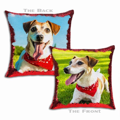 Personalized Christmas Gift Photo Double Sided Sequin Pillow