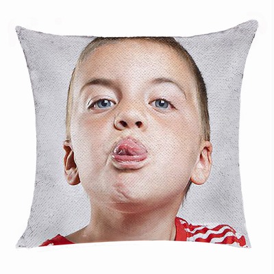 Creative Personalized Double Photos Sequin Pillow