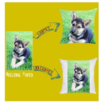 Creative Personalized Double Photos Sequin Pillow
