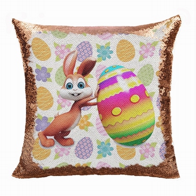Easter Personalized Photo Perfect Gift Magic Sequin Pillow