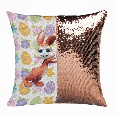 Easter Personalized Photo Perfect Gift Magic Sequin Pillow