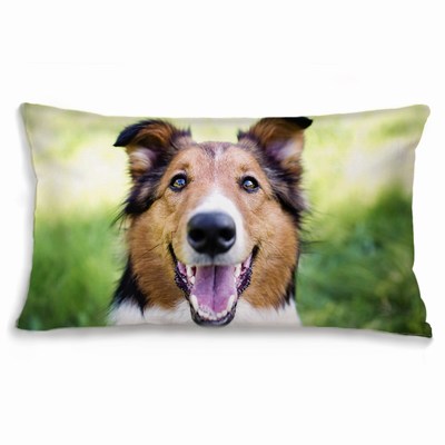 Oblong Lumbar Pillow Custom Image Breathable Cotton