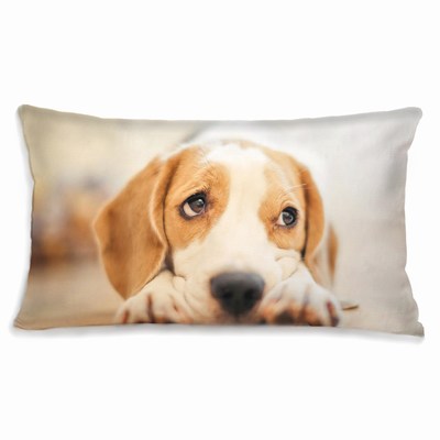 Oblong Lumbar Pillow Custom Image Breathable Cotton