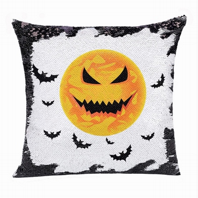 Halloween Moon Bat Creative Personalized Present Sequin Pillow