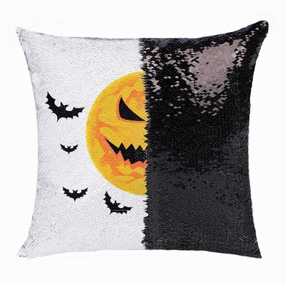 Halloween Moon Bat Creative Personalized Present Sequin Pillow