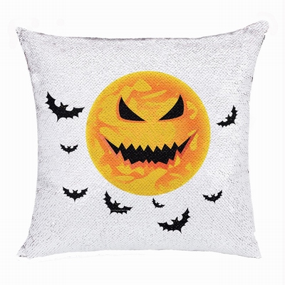 Halloween Moon Bat Creative Personalized Present Sequin Pillow