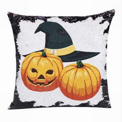 Halloween Clever Present Friend Hide Photo Sequin Pillow