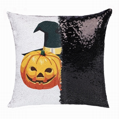 Halloween Clever Present Friend Hide Photo Sequin Pillow