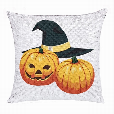 Halloween Clever Present Friend Hide Photo Sequin Pillow