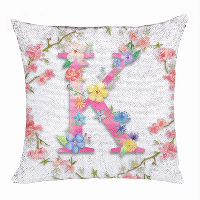 Custom Shiny Pillow Flower Monogram Magic Pillow